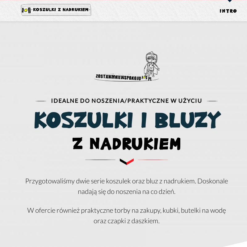 Strona internetowa Wordpress dla projektanta zworów na koszulki